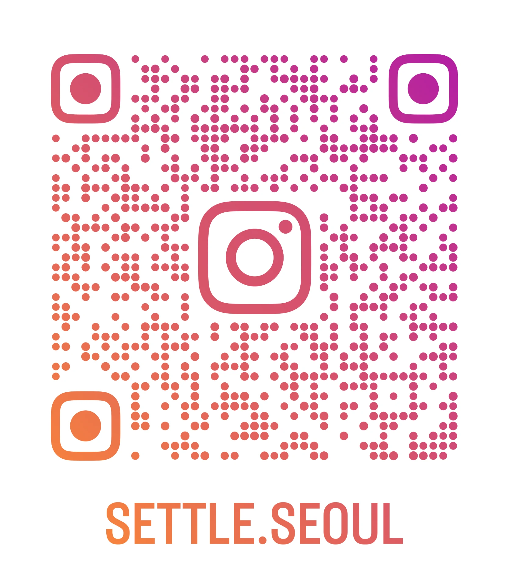 QR code that opens the @settle.seoul Instagram account