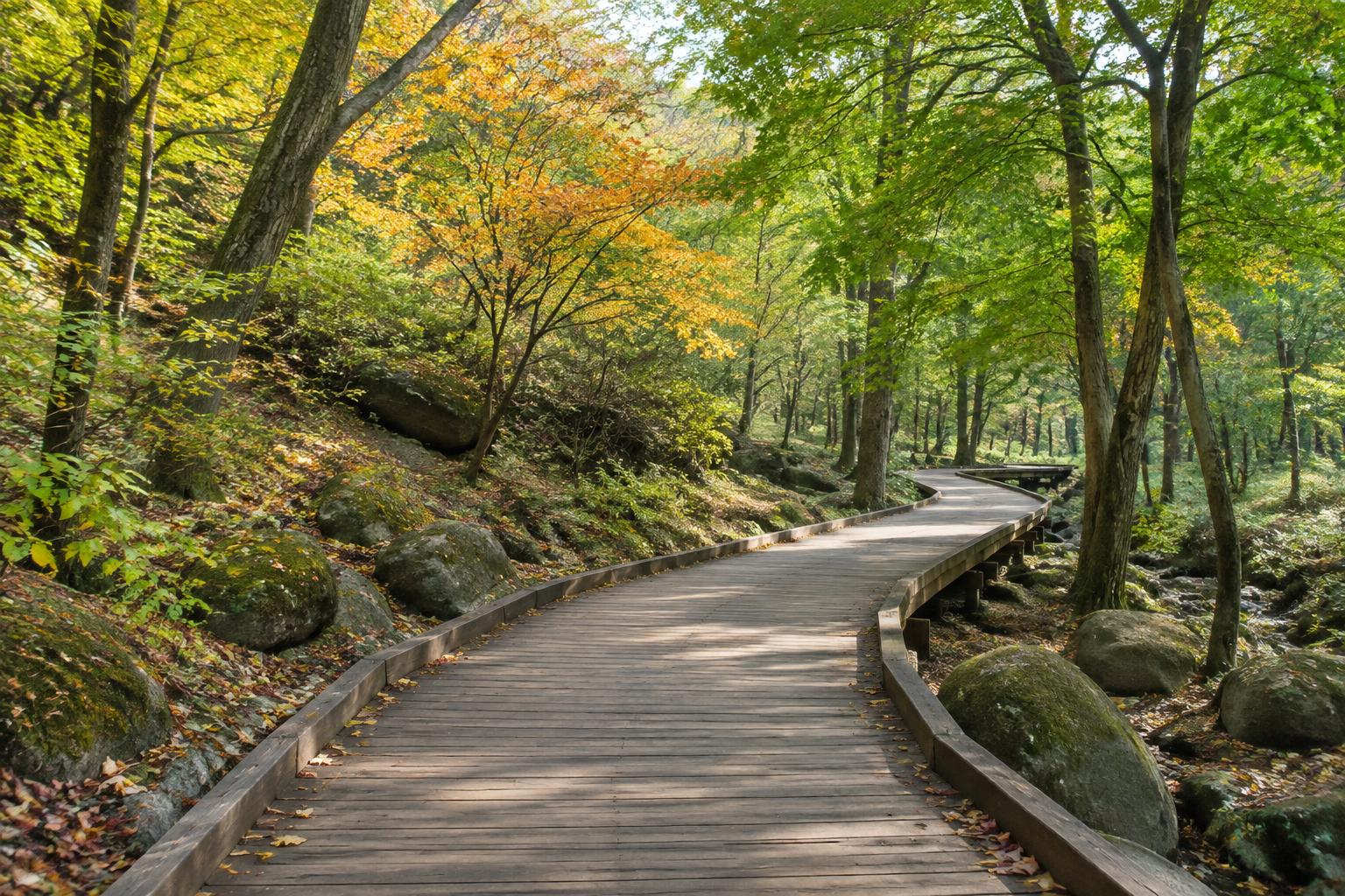 Gentle forest boardwalk